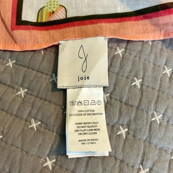 (Bundle 2 for $20) Joie Embroidered Peach and Cream Cotton Scarf - Pickleball - Picture 2 of 4